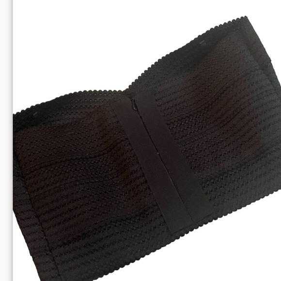 Express Strapless Crop Top Sz S Black Zip Back - Picture 3 of 10